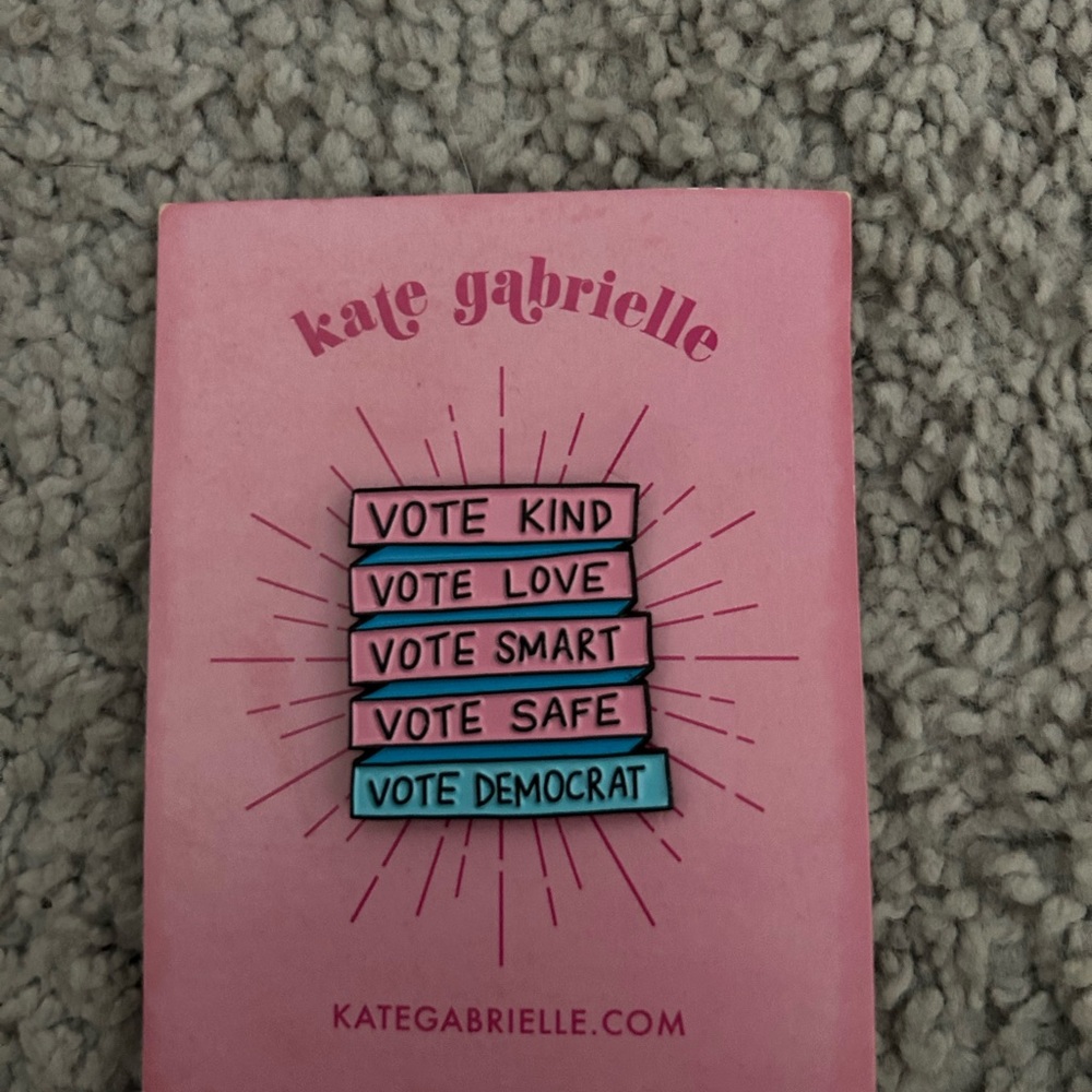 Kate Gabrielle Pink & Blue "Vote" Enamel Pin